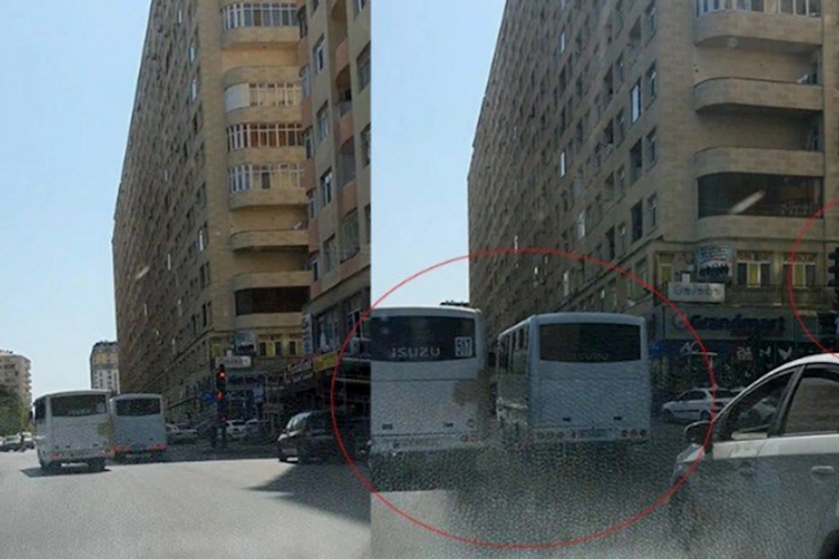 Xırdalanda avtobus sürücüləri yarışdı, qırmızı işıqdan keçdilər — VİDEO