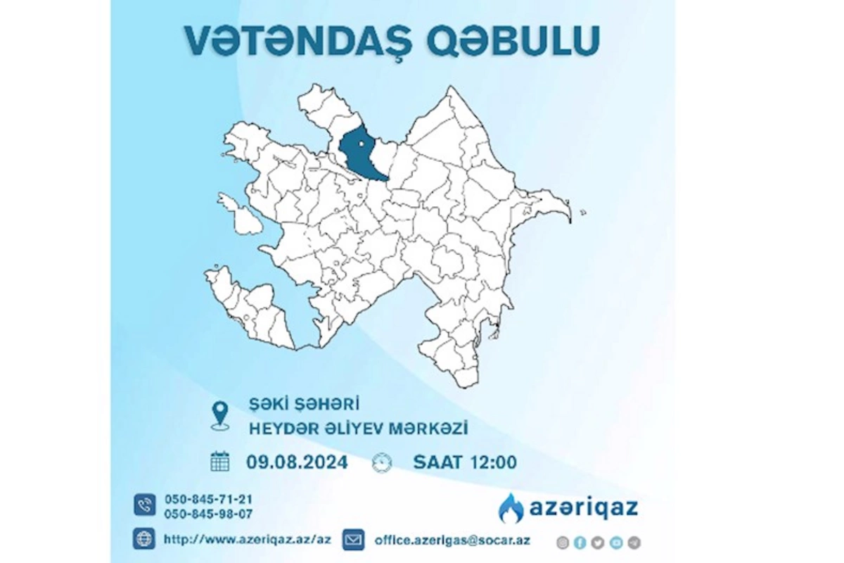 SOCAR-ın Azəriqaz İB rəhbərliyinin növbəti vətəndaş qəbulu keçiriləcək