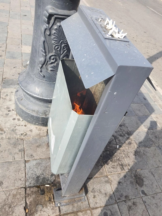 Ekspert: Yandırılan zibil qabları təhlükə mənbəyidir — FOTO