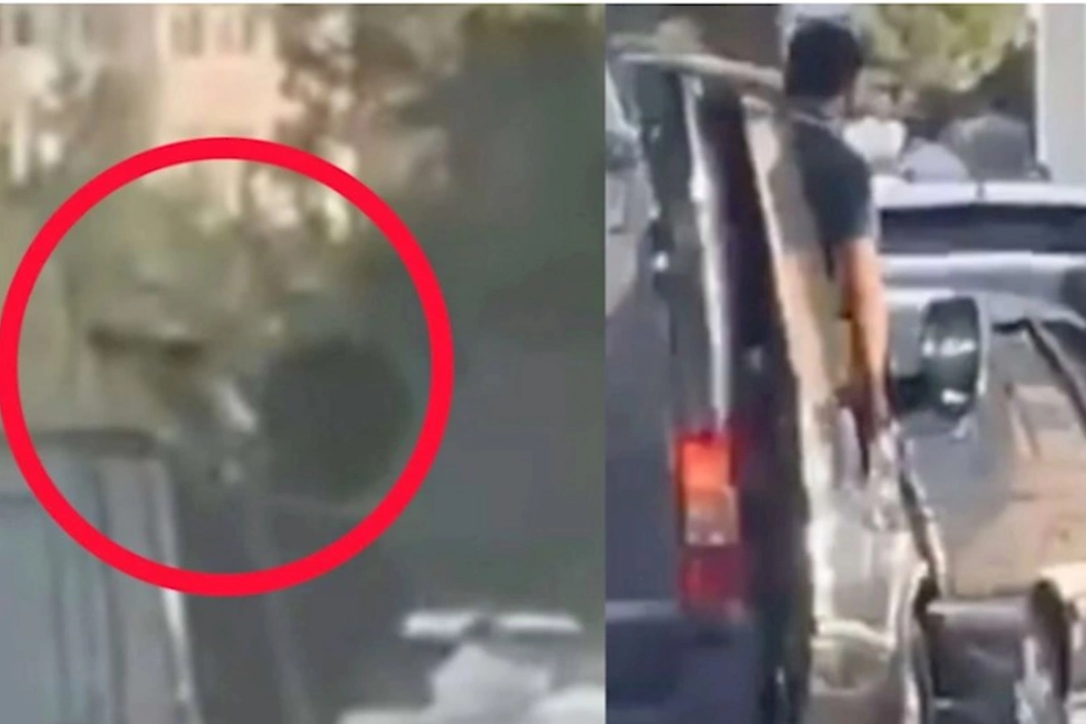 Bakının mərkəzində sərnişinin silah şousu vahimə yaratdı — VİDEO