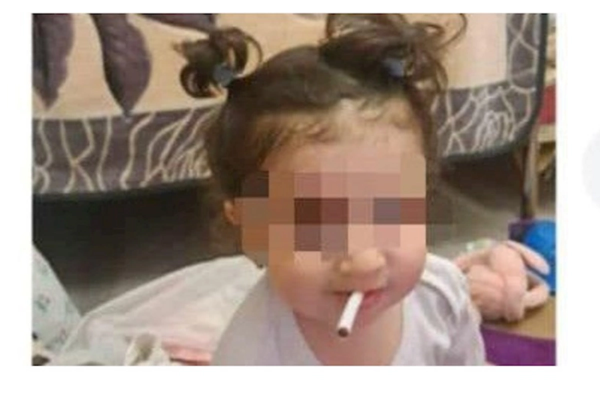 Abşeronda körpənin ağzına siqaret qoyub şəklini paylaşdılar