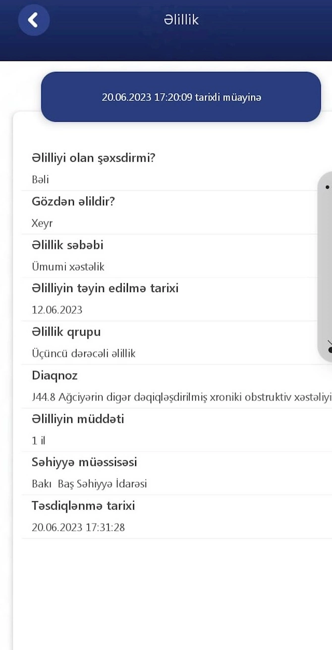 “Əsas diaqnozu qoyub, yanaşı xəstəliklə əlilliyimdən imtina verdilər” — FOTOLAR