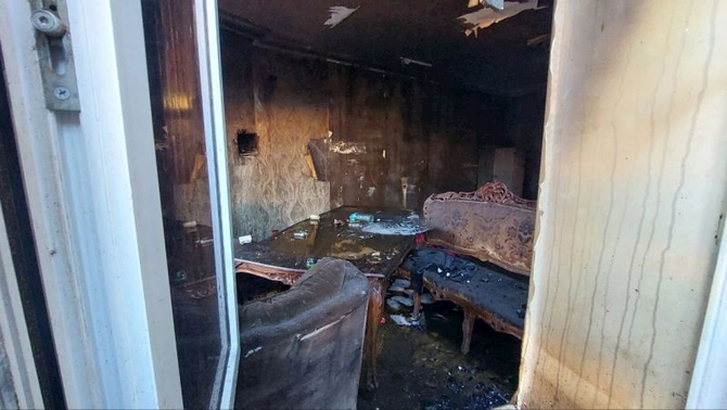 Bakıda dördotaqlı ev tamamilə yandı — VİDEO/ FOTO