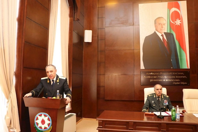 Azərbaycan Respublikasının Hərbi Prokurorluğunda geniş kollegiya iclası keçirilib — FOTOLAR