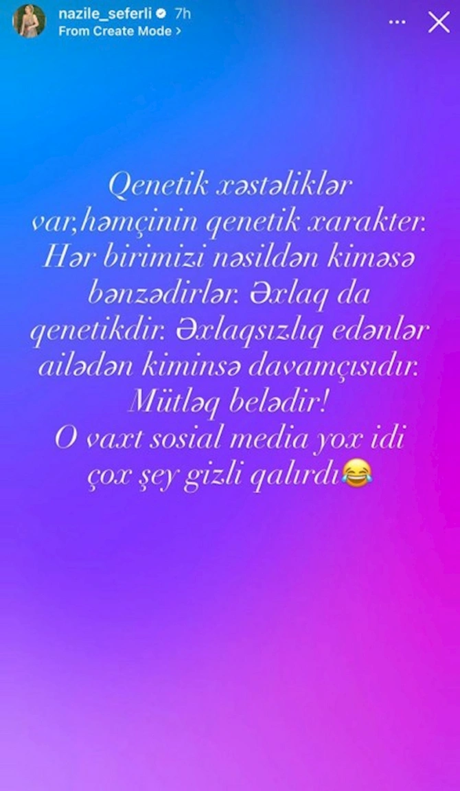 Əxlaqsızlıq edənlər ailədən kiminsə davamçısıdır
