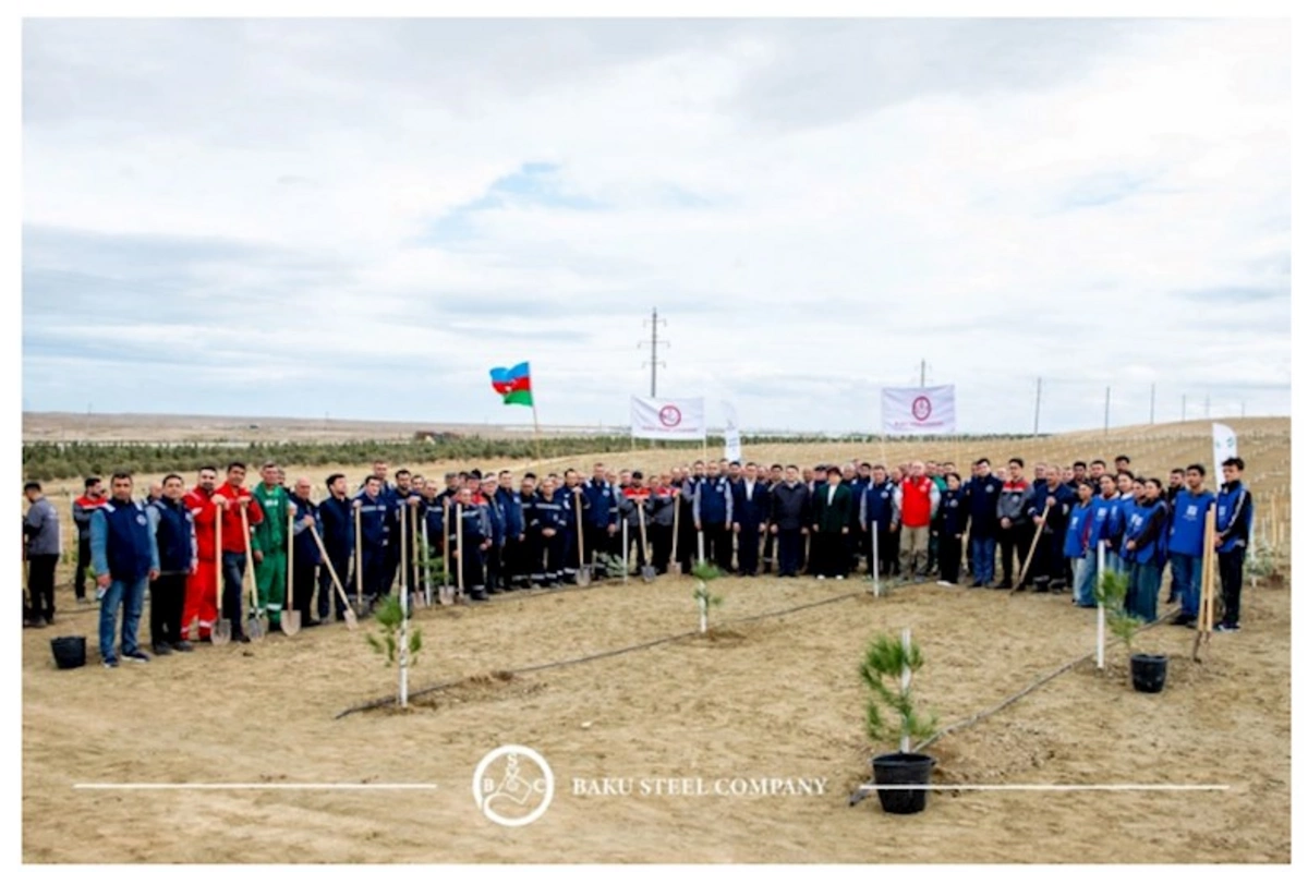 Baku Steel Company ətraf mühitin mühafizəsinə töhfəsini gücləndirir: təxminən 3 000 ağac əkilib — FOTOLAR