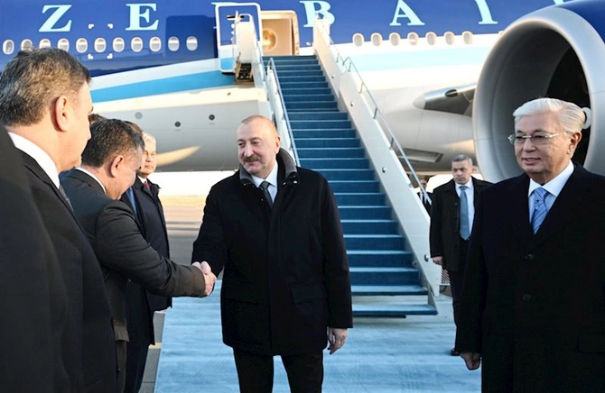 İlham Əliyevin Qazaxıstana səfəri başladı — FOTOLAR İlham Əliyevin Qazaxıstana səfəri başladı — FOTOLAR