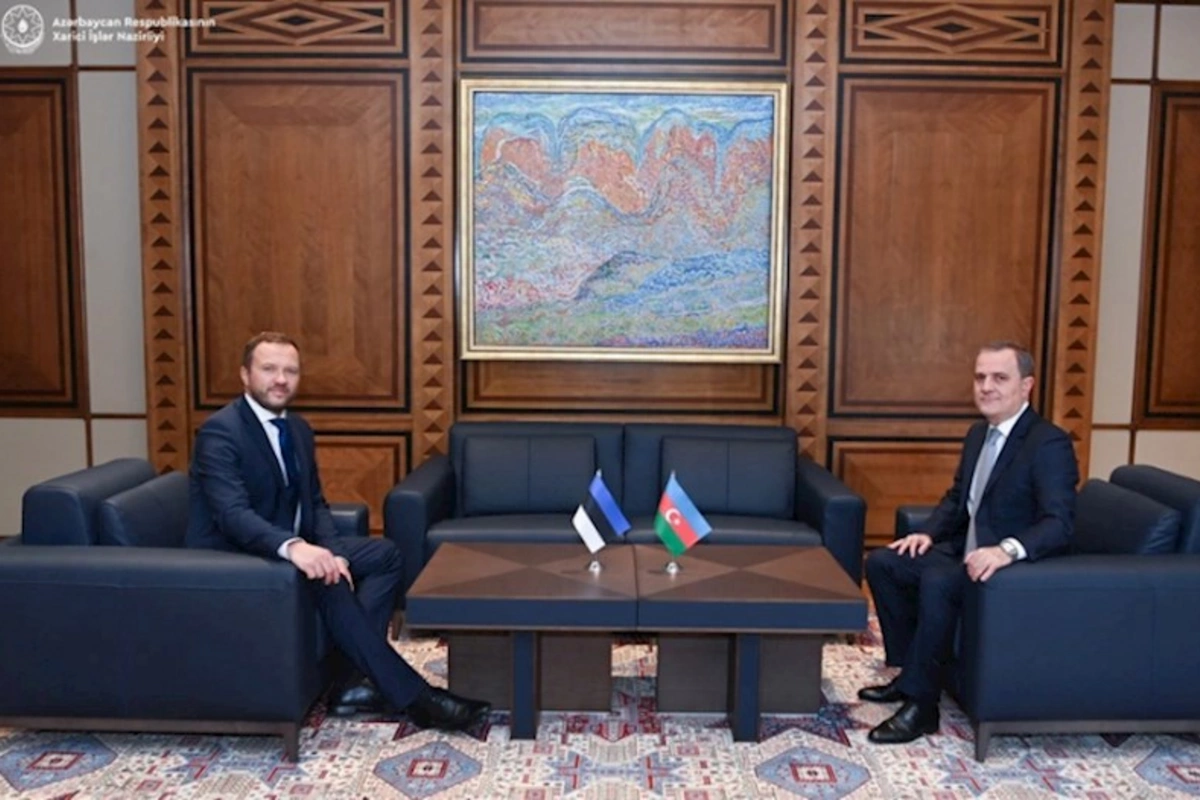 Ceyhun Bayramov estoniyalı həmkarı ilə görüşüb — FOTO