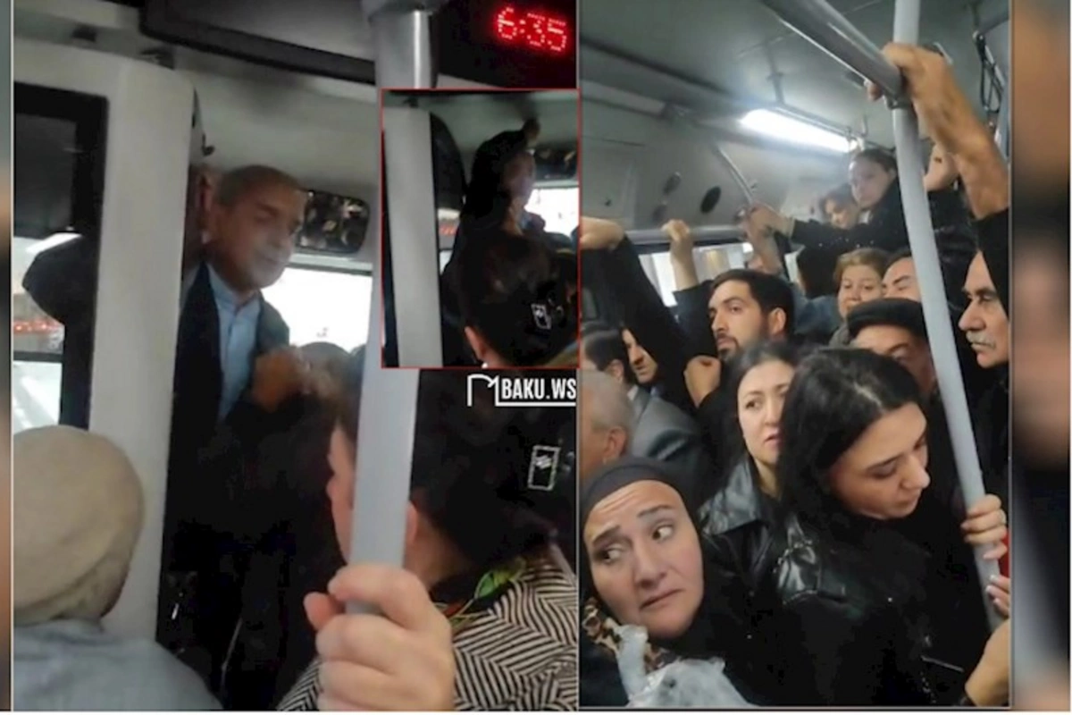 Bakıda avtobusda BİABIRÇILIQ — Sürücü ilə sərnişinlər arasında mübahisə düşdü (VİDEO)