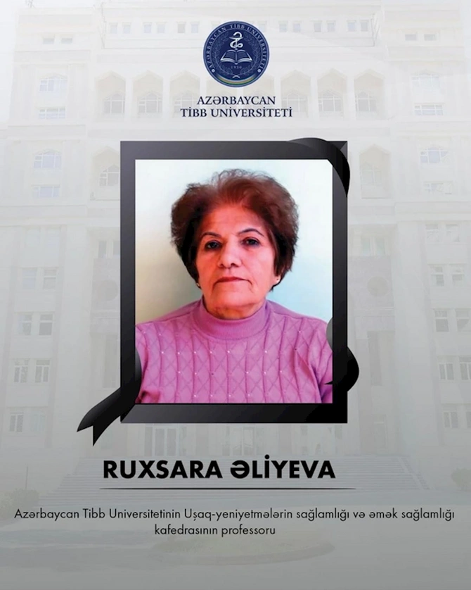 Ruxsara Əliyeva vəfat etdi — FOTO Ruxsara Əliyeva vəfat etdi — FOTO
