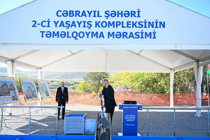 Cəbrayıl şəhərində ikinci və üçüncü yaşayış komplekslərinin təməli qoyuldu — FOTOLAR Cəbrayıl şəhərində ikinci və üçüncü yaşayış komplekslərinin təməli qoyuldu — FOTOLAR