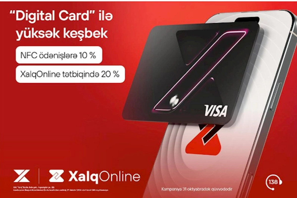 Xalq Bankdan Digital Card-la əməliyyatlara 20 %-dək keşbek!