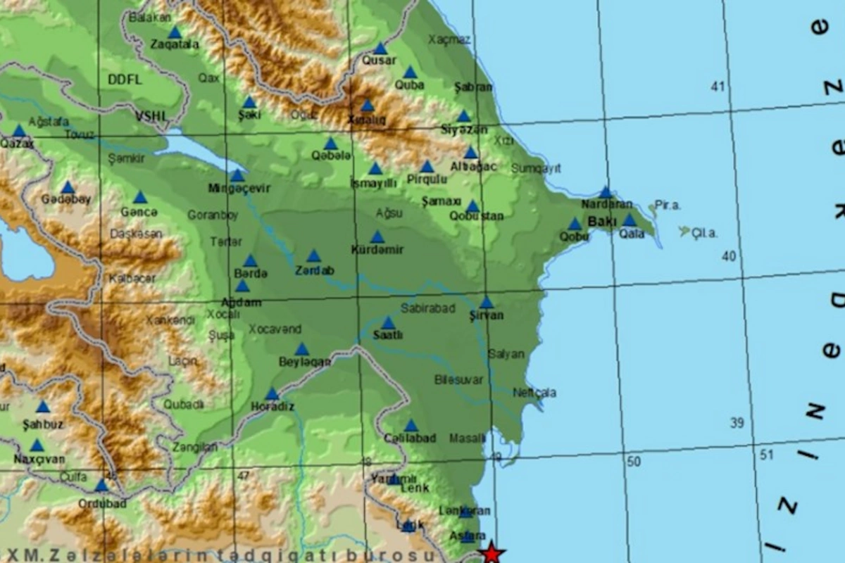 Xəzər dənizində zəlzələ baş verib