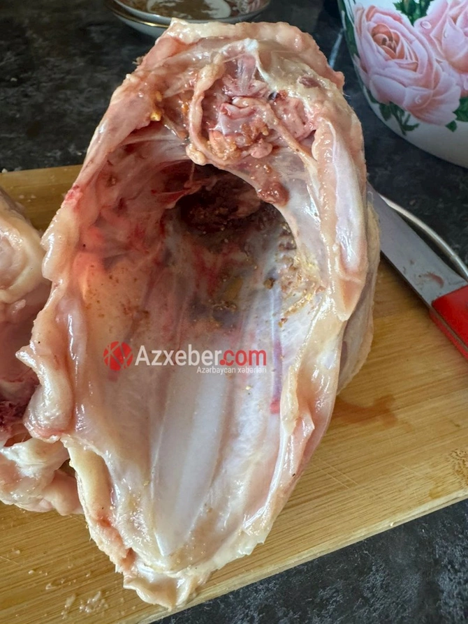 Marketdən alınan toyuğun içindən görün nə çıxdı — FOTOLAR Marketdən alınan toyuğun içindən görün nə çıxdı — FOTOLAR
