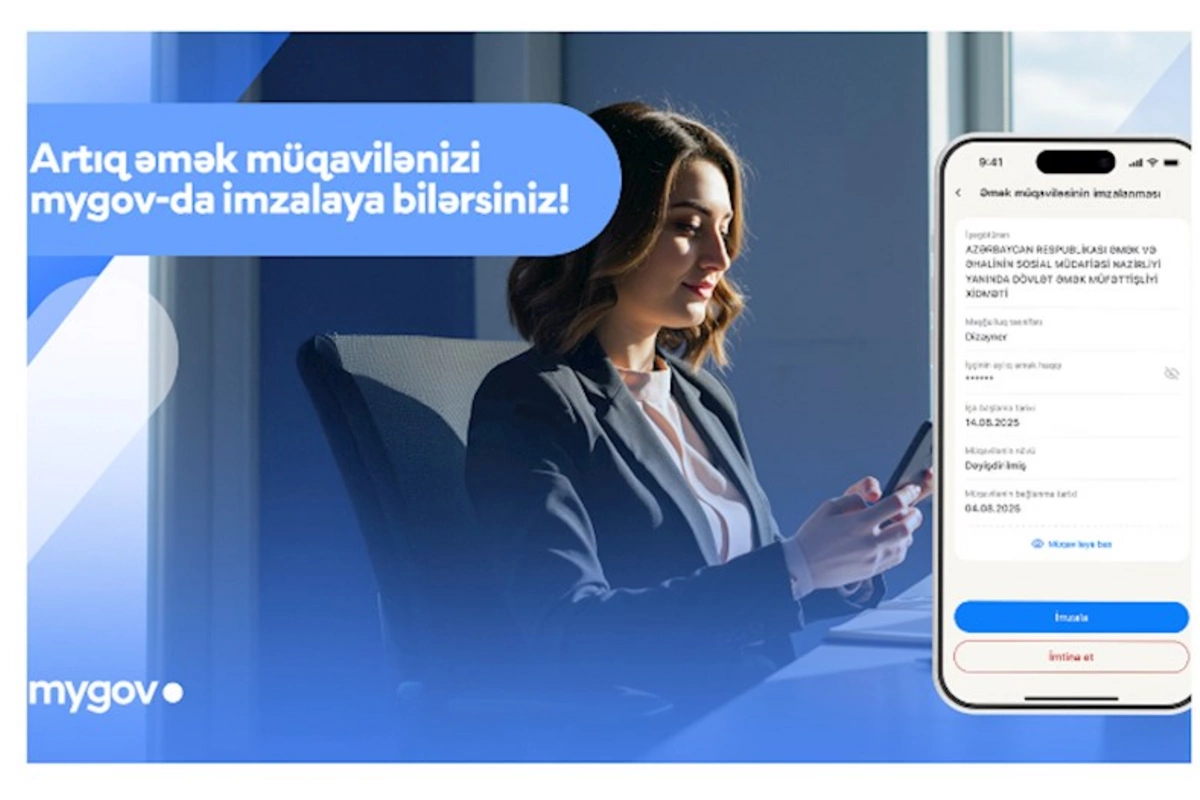 Vətəndaşlar əmək müqavilələrini “mygov” platformasında imzalaya biləcəklər