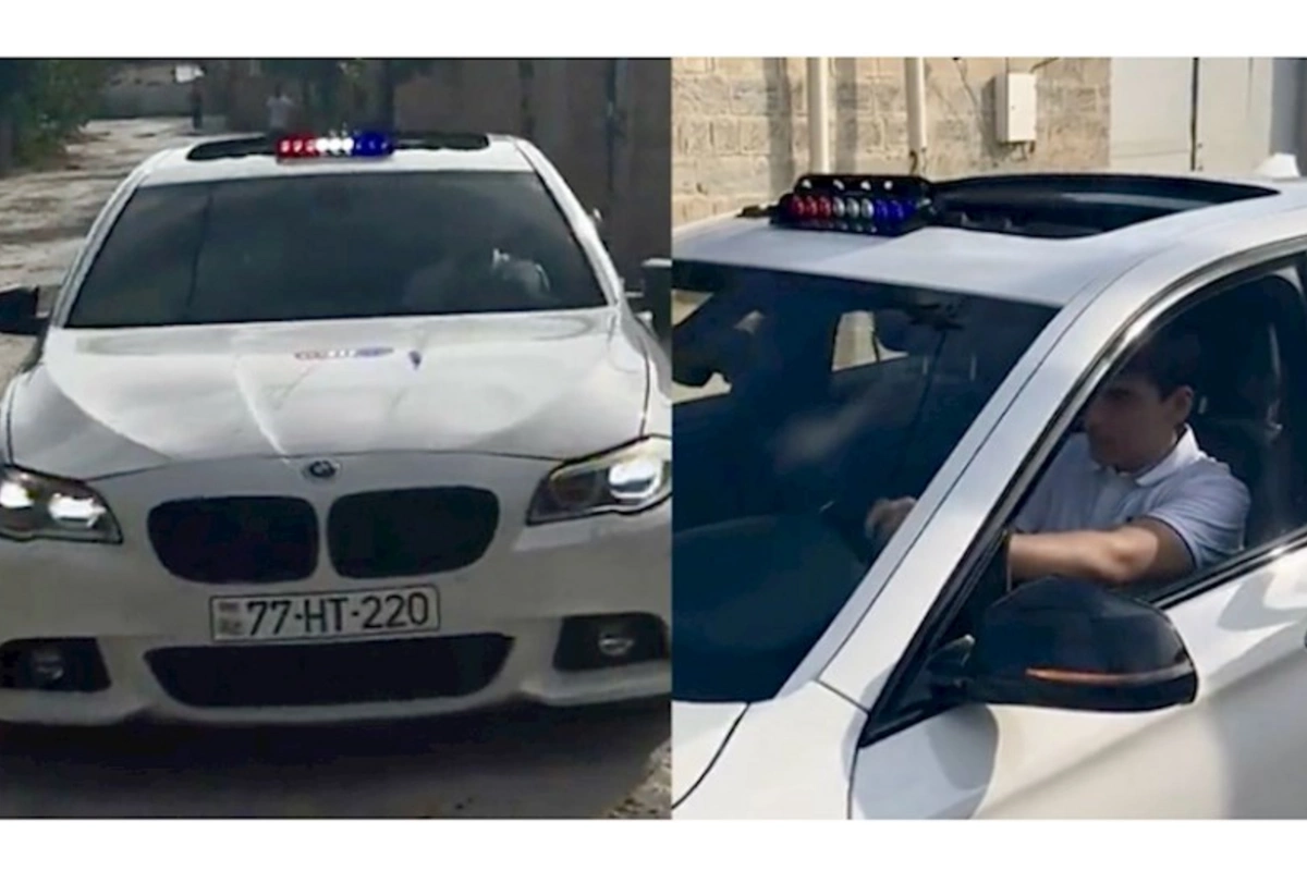 “BMW”yə sayrışan işıq quraşdırıb polis maşınına oxşatdı — VİDEO