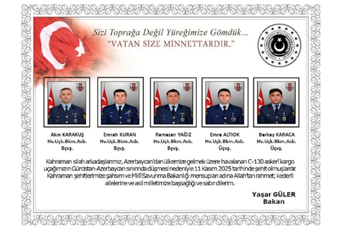 Təyyarə qəzasında şəhid olan türkiyəli hərbçilərin adları AÇIQLANDI