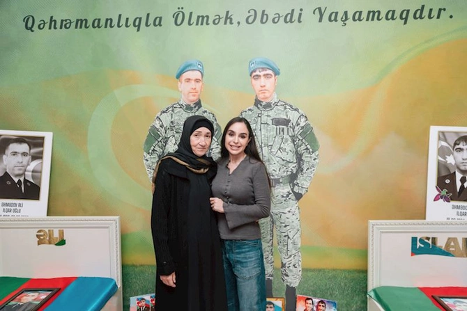 Leyla Əliyeva Mingəçevirdə şəhid ailəsini ziyarət edib, bir sıra sosial müəssisələrlə tanış olub — FOTOLAR