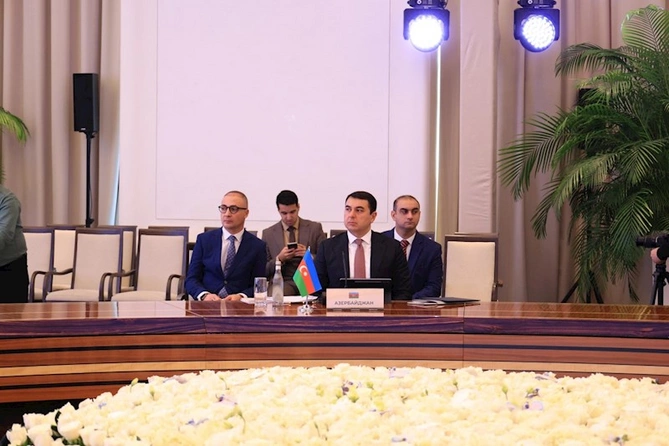 Adil Kərimli Daşkənddə Nazirlər Konfransında çıxış etdi — FOTOLAR