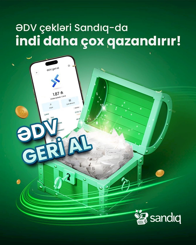 “Qızıl Sandıq” lotereyası başladı — İndi ƏDV geri-al çekləri sizə daha çox qazandıracaq! “Qızıl Sandıq” lotereyası başladı — İndi ƏDV geri-al çekləri sizə daha çox qazandıracaq!