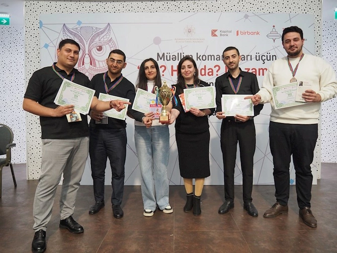 Müəllimlər arasında “Nə? Harada? Nə zaman?” intellektual oyunu üzrə final keçirilib — FOTOLAR