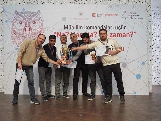 Müəllimlər arasında “Nə? Harada? Nə zaman?” intellektual oyunu üzrə final keçirilib — FOTOLAR