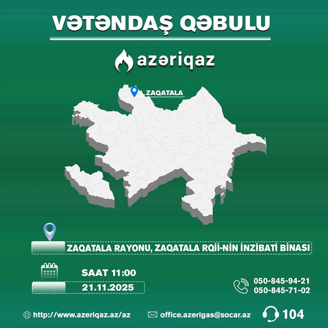 Azəriqazın rəhbəri Zaqatalada vətəndaş qəbulu keçirəcək Azəriqazın rəhbəri Zaqatalada vətəndaş qəbulu keçirəcək