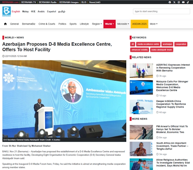 Bu ölkə mediası Bakıda keçirilən D-8 Media Forumundan yazdı — FOTOLAR