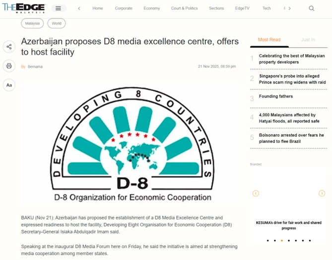 Bu ölkə mediası Bakıda keçirilən D-8 Media Forumundan yazdı — FOTOLAR