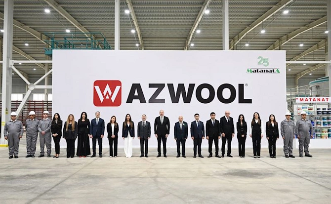 Prezident AZWOOL mineral daş yunu zavodunun açılışında iştirak etdi — FOTOLAR Prezident AZWOOL mineral daş yunu zavodunun açılışında iştirak etdi — FOTOLAR