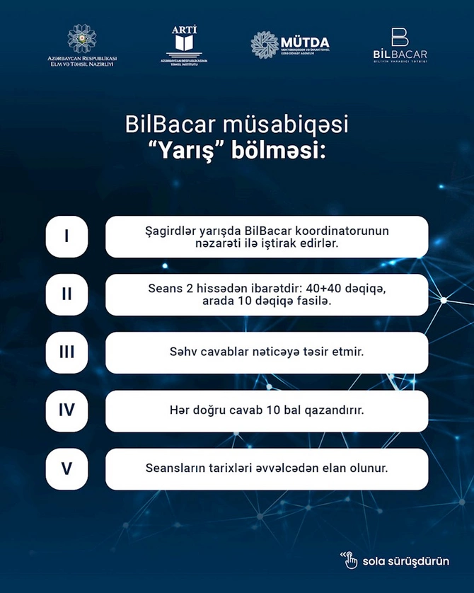 Şagirdlərin nəzərinə: BilBacar müsabiqəsinin qaydaları — FOTOLAR