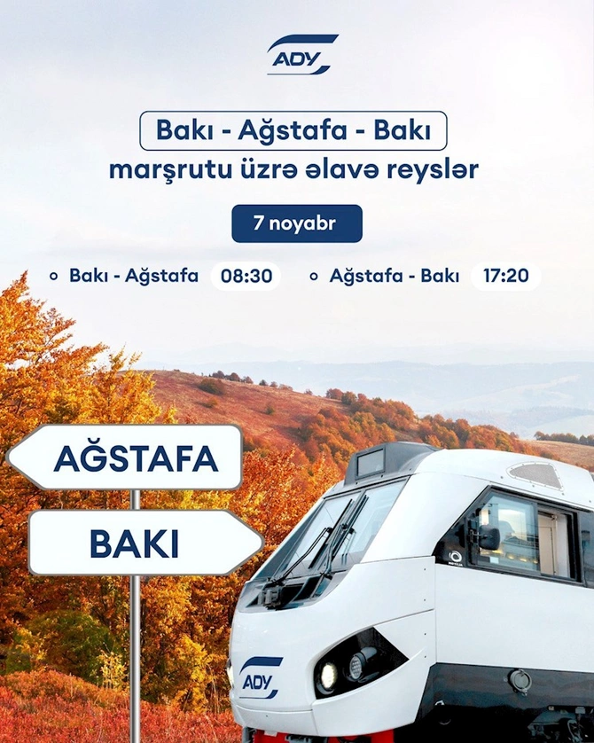 Bakı–Ağstafa–Bakı marşrutu üzrə əlavə qatar reysləri TƏYİN EDİLDİ — FOTO