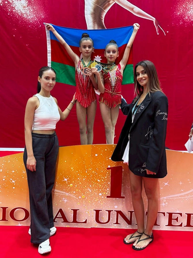 ProSport Gimnastika Klubunun yetirmələri Dubayda keçirilən beynəlxalq turnirdə uğur qazanıblar — FOTOLAR