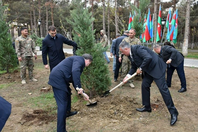 Abşeronda Zəfər Günü ilə əlaqədar ağacəkmə aksiyası keçirildi — FOTOLAR