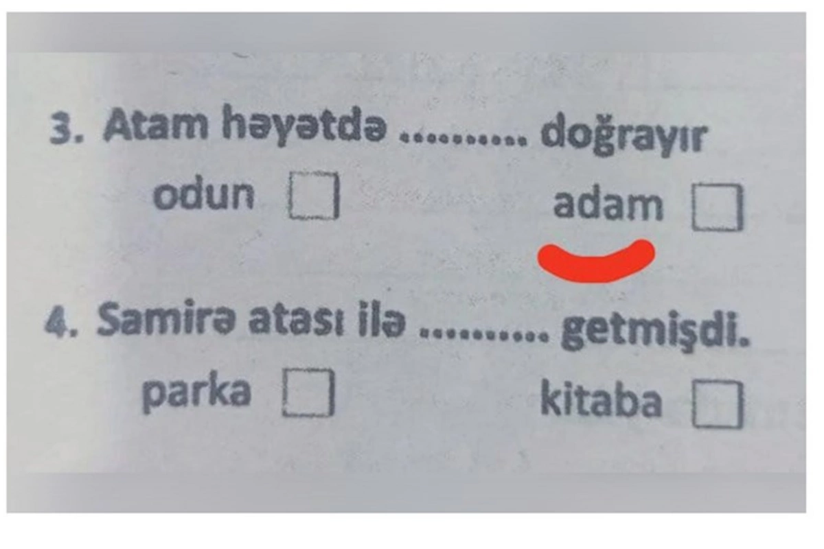Bu sual həqiqətən məktəblilərə verilib? — Rəsmi açıqlama