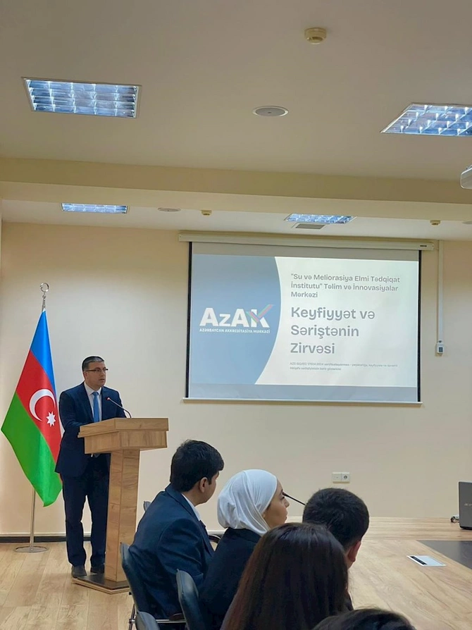 Su və Meliorasiya Elmi Tədqiqat İnstitutuna yeni akkreditasiya attestatı təqdim edilib — FOTOLAR Su və Meliorasiya Elmi Tədqiqat İnstitutuna yeni akkreditasiya attestatı təqdim edilib — FOTOLAR
