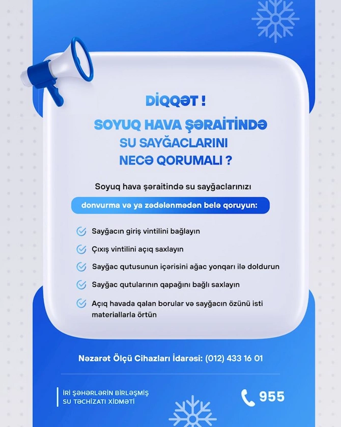 Qışda Bakının su təchizatında yarana biləcək problemlərin qarşısı alınır — FOTOLAR