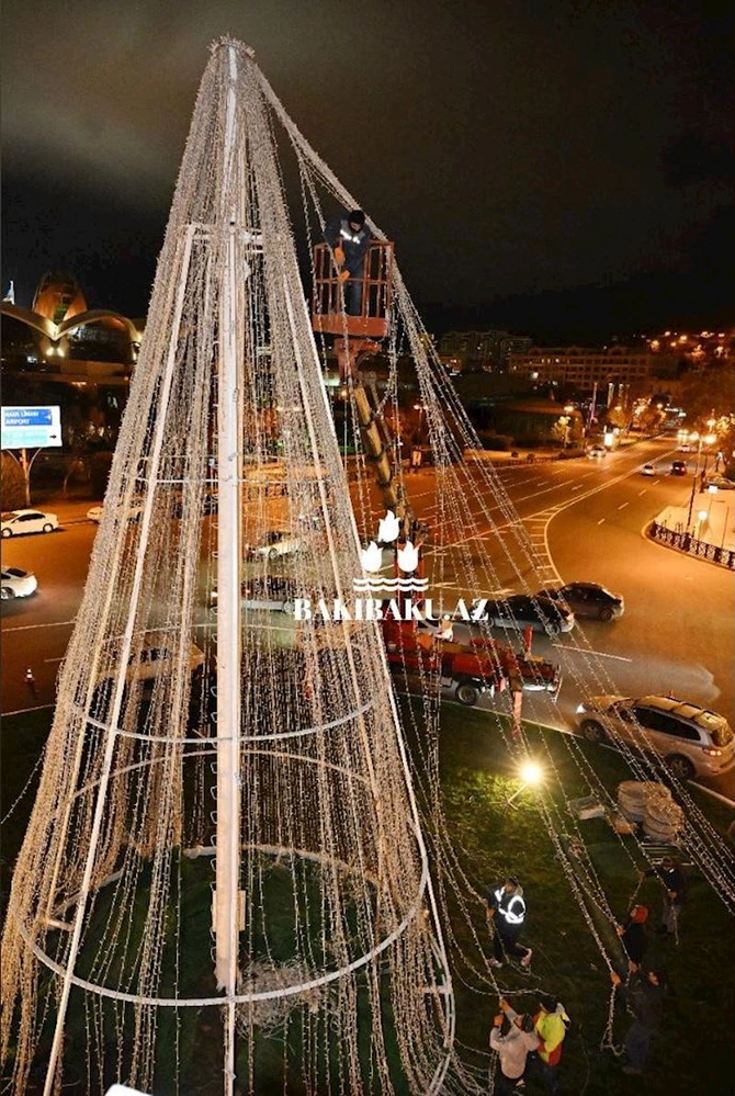 Bakı yeni ilə belə hazırlaşır — FOTOLAR