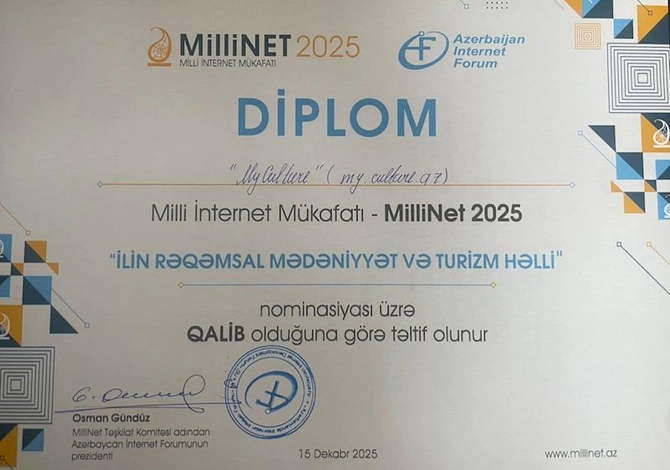Mədəniyyət Nazirliyi MilliNet 2025 müsabiqəsinin qalibləri sırasında yer aldı — FOTOLAR Mədəniyyət Nazirliyi MilliNet 2025 müsabiqəsinin qalibləri sırasında yer aldı — FOTOLAR
