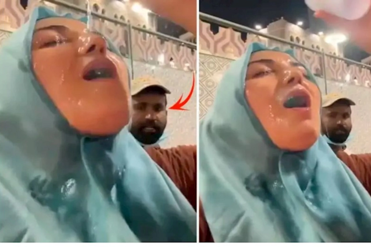 Ümrə ziyarətinə gedən qadından erotik hərəkətlər: Of çəkərək... — VİDEO