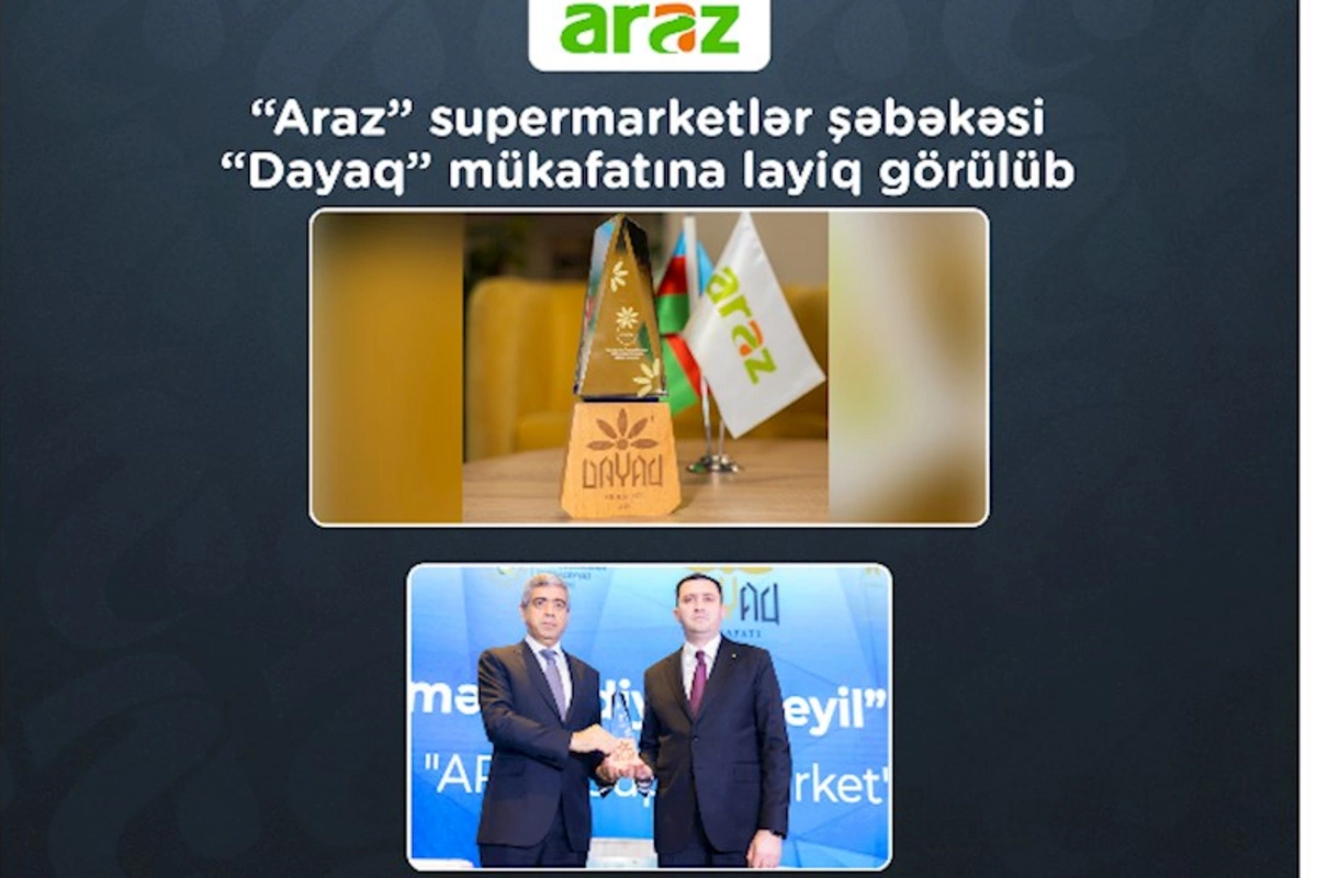 “Araz” supermarketlər şəbəkəsi “Dayaq” mükafatına layiq görülüb