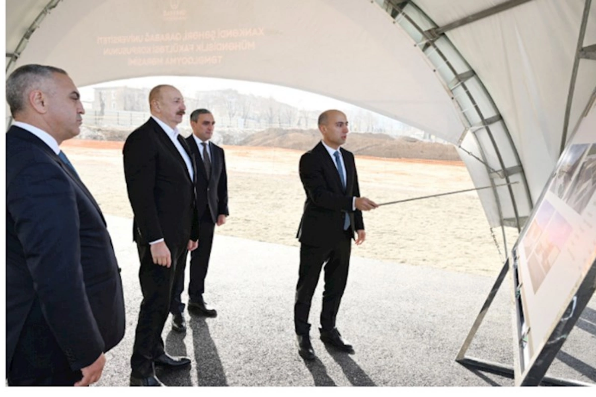 Prezident Xankəndidə Qarabağ Universitetinin Mühəndislik fakültəsinin binasının təməlini qoyub