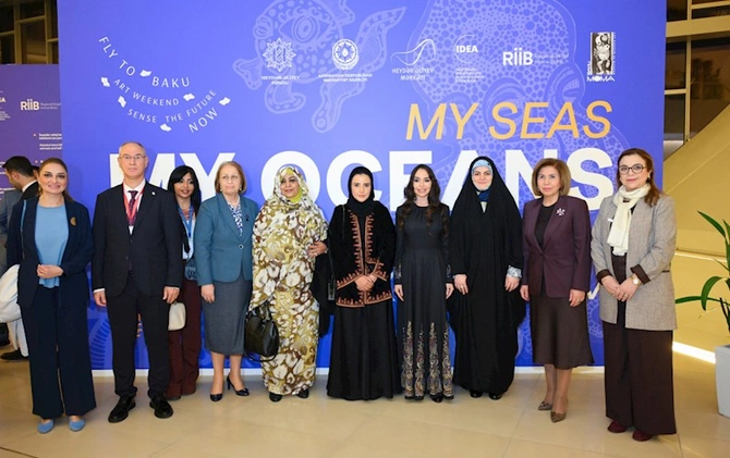 Leyla Əliyeva “Mənim dənizlərim, mənim okeanlarım” sərgisində — FOTOLAR