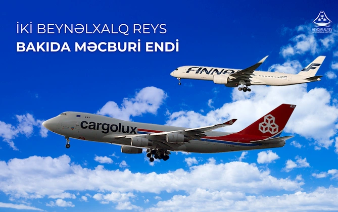 İki təyyarə Bakı aeroportuna məcburi ENİŞ ETDİ — FOTO
