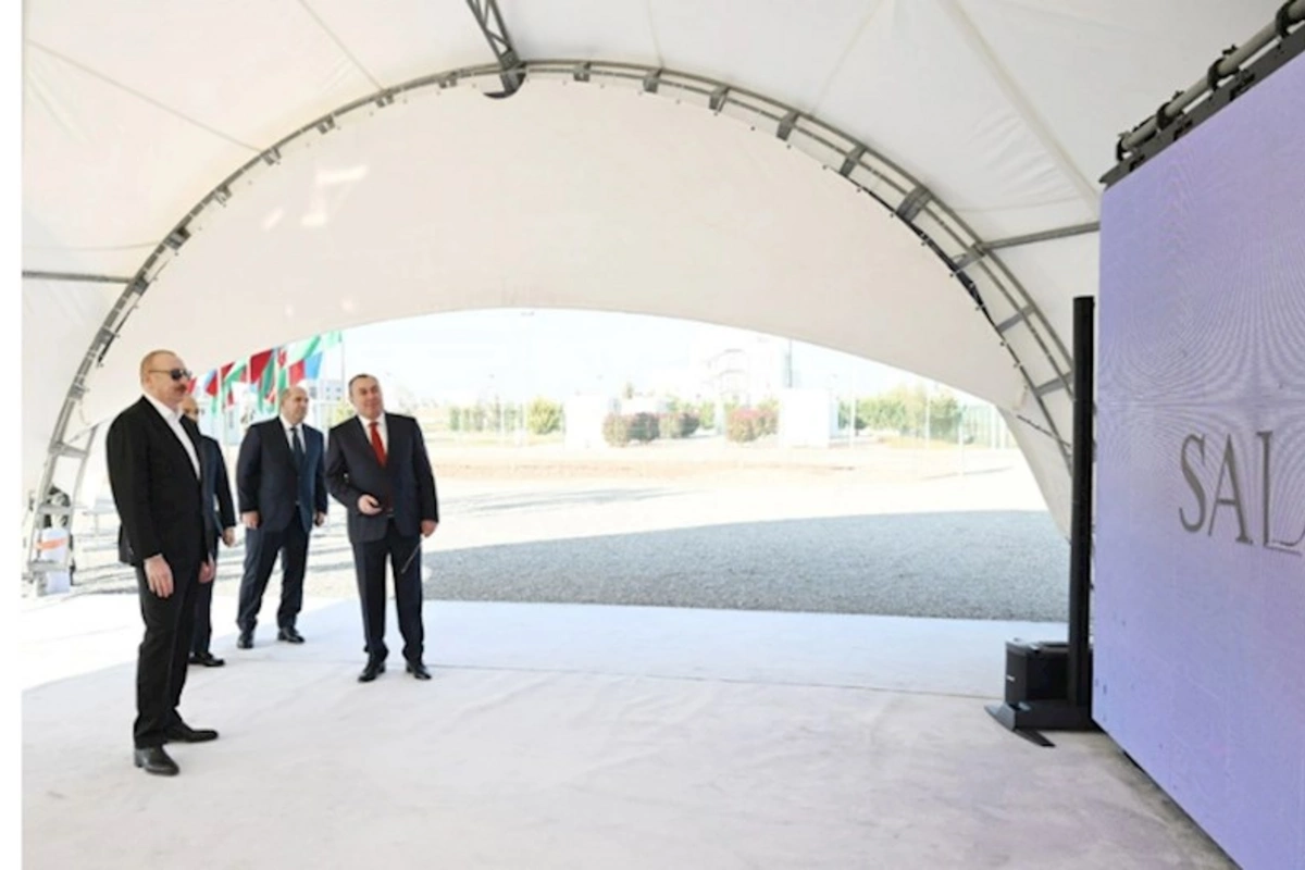 İlham Əliyev Ağdam Sənaye Parkında Saloğlu Qarabağ MMC-nin istehsal müəssisəsinin təməlini qoyub — FOTOLAR
