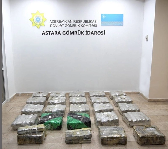 Astara gömrüyündə 148 kiloqramdan artıq narkotik vasitə aşkarlandı — VİDEO/FOTOLAR
