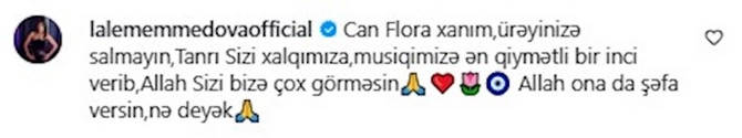 Lalə sükutu pozdu — Allah şəfa versin