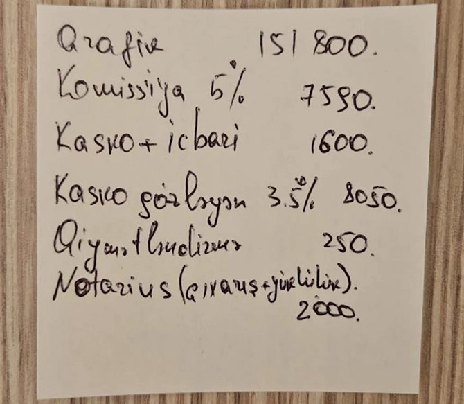 Mehdiyevlərə məxsus şirkətdə vətəndaşdan tutulan 31 minlik “xərc”ə görə yalnız bu sənəd verilib — FOTO