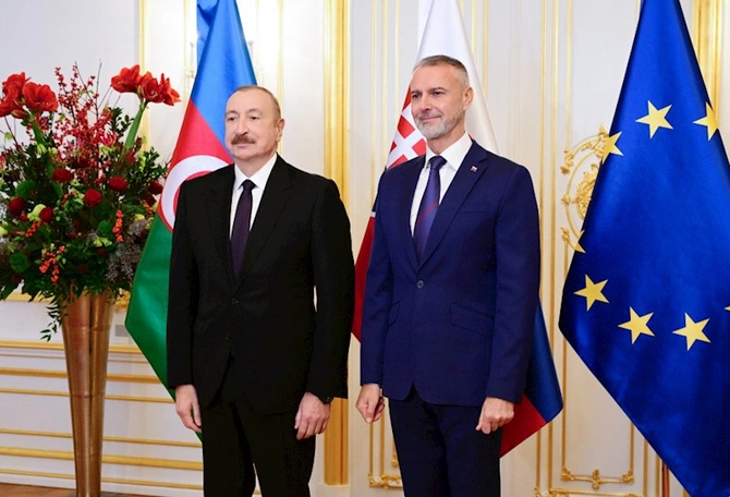 İlham Əliyevin Slovakiya Milli Şurasının sədri ilə təkbətək və geniş tərkibdə görüşləri olub — FOTOLAR (YENİLƏNİB)