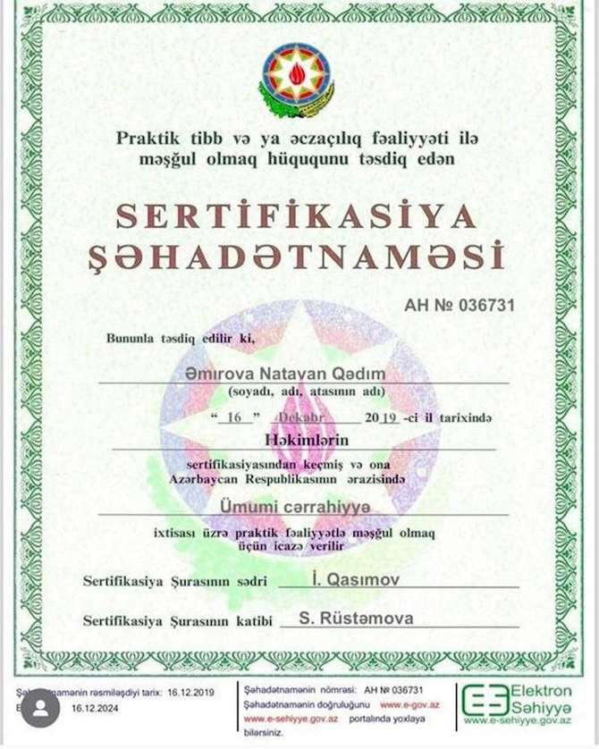 Həkimlərə saxta sertifikatları kim verib? — Həbsxana gözləyən məmurlar